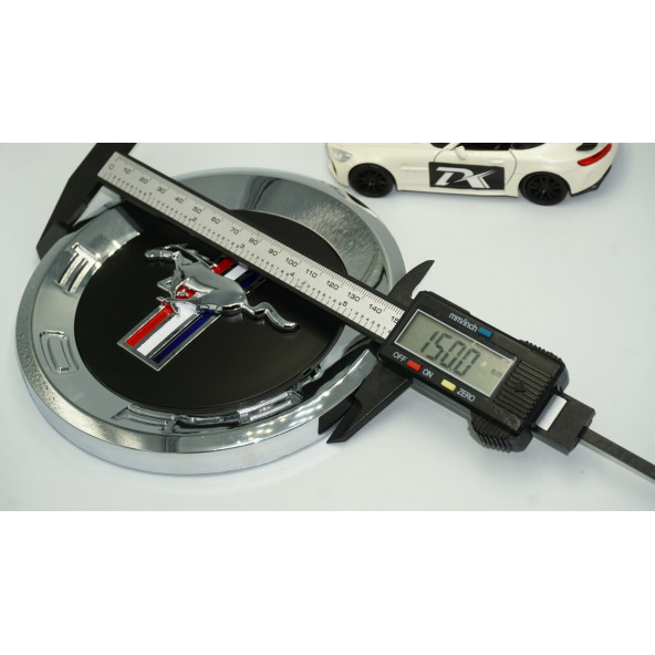 DK Mustang Bagaj Yuvarlak Panel 3M 3D Krom ABS Logo Amblem - Resim 4