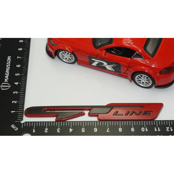 DK Kia GT Line Ön Panjur Vidalı 3D Siyah Kırmızı Metal Logo - Resim 5