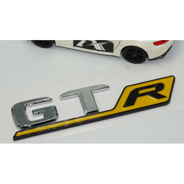DK Benz GT R Sarı Krom Abs 3m 3d Bagaj Logo Amblem - 3