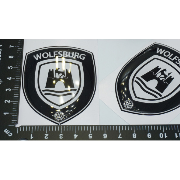 DK Tuning Volkswagen Wolfsburg Edition Logo 3D Damla Silikon Çamurluk Logo Amblem Arma Seti - 4