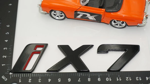 DK Tuning Yeni iX7 Bagaj Siyah Kırmızı ABS Yazı Logo Bmw İle Uyumlu - 2