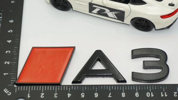 DK Tuning A3 2025+ Bagaj Kırmızı Siyah 3M Yazı Logo Audi İle Uyumlu - 2