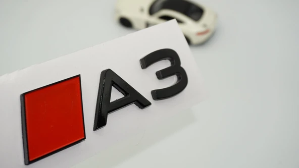 DK Tuning A3 2025+ Bagaj Kırmızı Siyah 3M Yazı Logo Audi İle Uyumlu