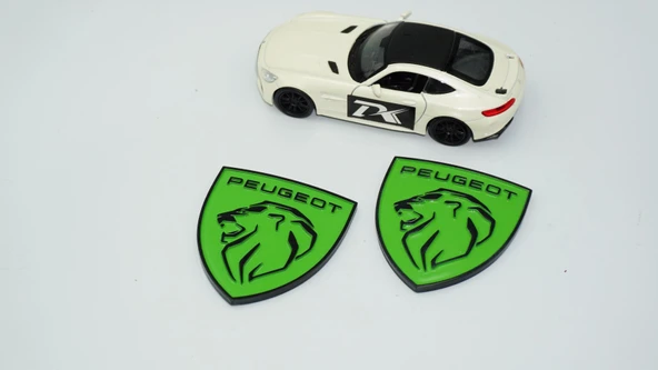 DK Tuning Peugeot Yeni Yeşil Siyah Çamurluk ABS Logo Arma Seti - 4
