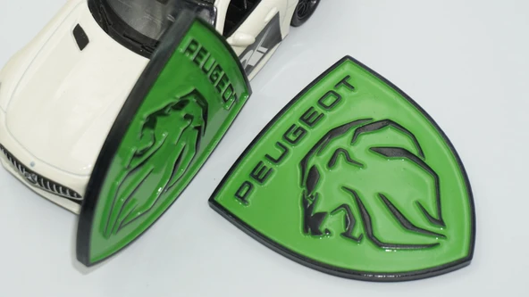 DK Tuning Peugeot Yeni Yeşil Siyah Çamurluk ABS Logo Arma Seti - 6