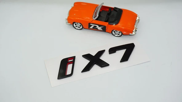 DK Tuning Yeni iX7 Bagaj Siyah Kırmızı ABS Yazı Logo Bmw İle Uyumlu - 4