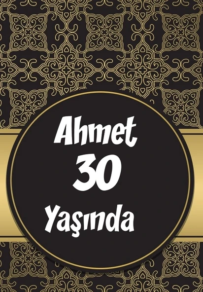 Siyah Gold doğum Günü Afişi 35X50 cm