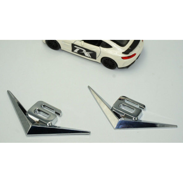 Dk V6 3m 3d Çamurluk Yanı Krom Metal Yazı Logo Seti - Resim 3