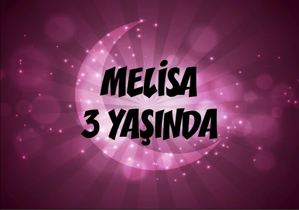 Pembe Ay Temalı Doğum Günü Afişi 35X50 cm
