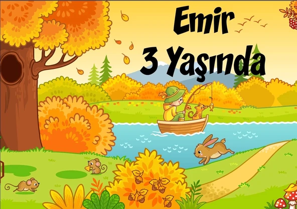 son bahar temalı doğum günü afişi 35X50 cm