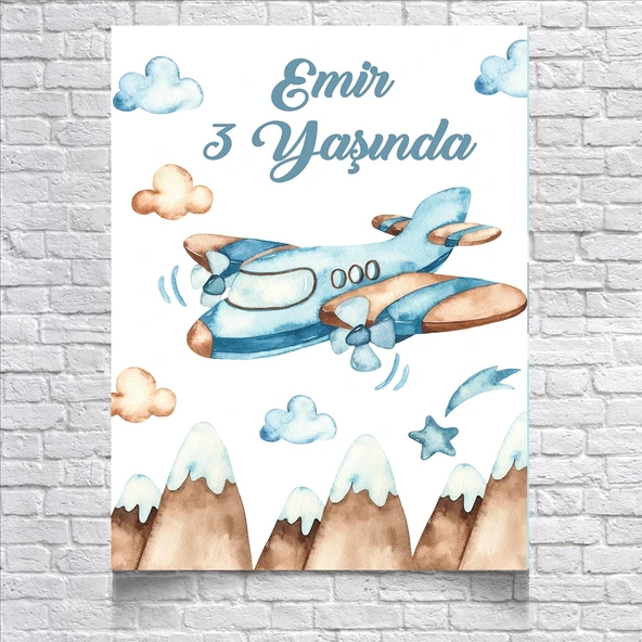 Uçak Temalı Doğum Günü Afişi 50X70 cm