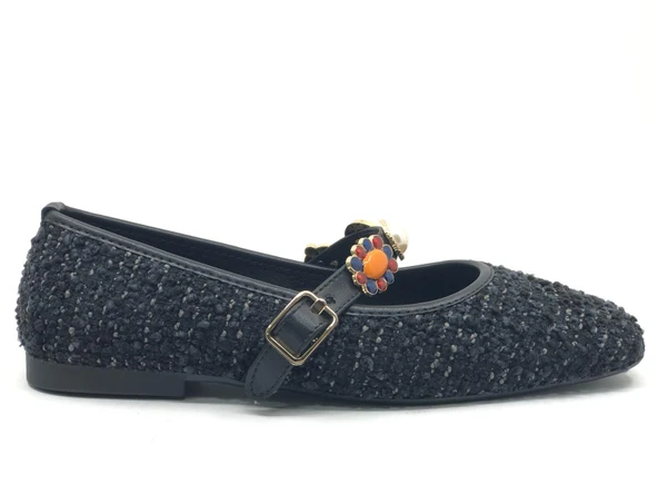 Feles İnci Toka Detaylı Kadın Babet Ayakkabı - Resim 6