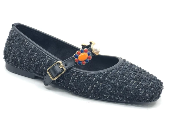 Feles İnci Toka Detaylı Kadın Babet Ayakkabı - Resim 8