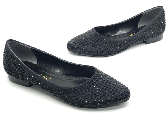 Feles Taş Detaylı Kadın Babet Ayakkabı - Resim 3