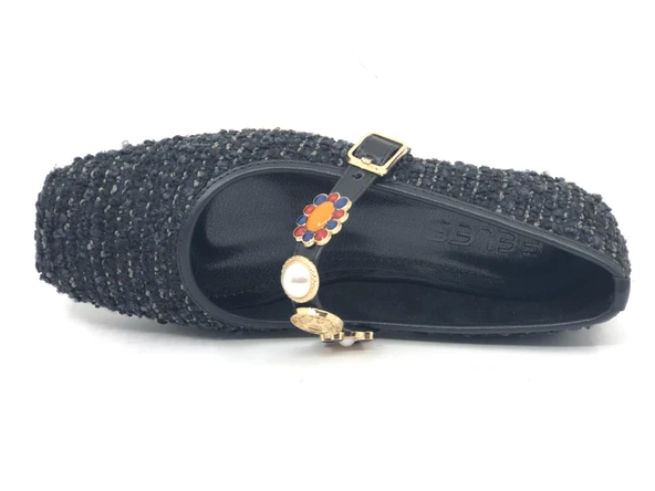 Feles İnci Toka Detaylı Kadın Babet Ayakkabı - Resim 12