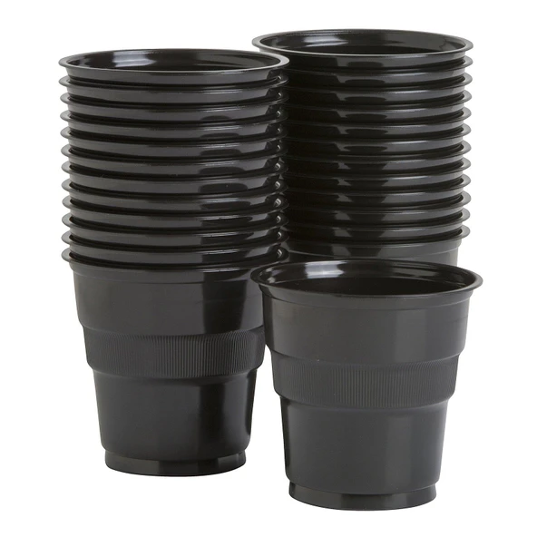 Ofis Catering Piknik Davet Doğum Günü Omeyva Sofra Seti - 25 Kişilik Siyah Tabak Bardak Takımı - 2