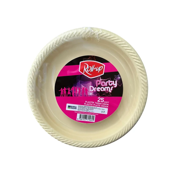 Ofis Catering Piknik Davet Doğum Günü Omeyva Sofra Seti - 25 Kişilik Krem Tabak Bardak Takımı - Resim 2