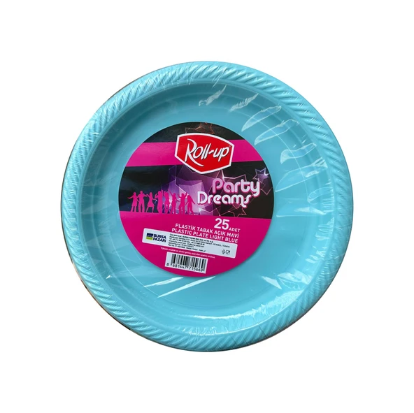 Piknik Davet Doğum Günü Ofis Catering Omeyva Sofra Seti - 25 Kişilik Turkuaz Tabak Bardak Çatal - 7