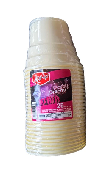 Ofis Catering Piknik Davet Doğum Günü Omeyva Sofra Seti - 25 Kişilik Krem Tabak Bardak Takımı - Resim 4