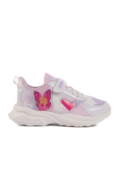 Aspor Beyaz Lila Cırtlı Fileli Kız Çocuk Spor Ayakkabı ürün görseli