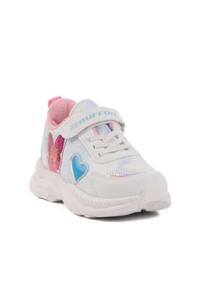 Aspor Beyaz Mavi Cırtlı Fileli Kız Çocuk Spor Ayakkabı - 3