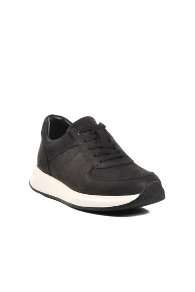 Walkway Siyah Nubuk Hakiki Deri Erkek Casual Ayakkabı - 3