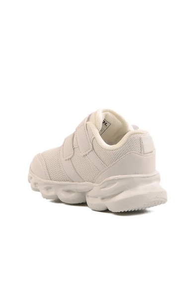 Cool Beyaz Cırtlı Işıklı Hafif Unisex Çocuk Spor Ayakkabı - 4