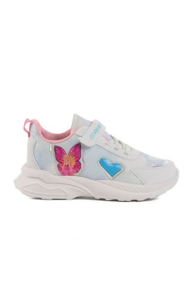 Aspor Beyaz Mavi Cırtlı Fileli Kız Çocuk Spor Ayakkabı