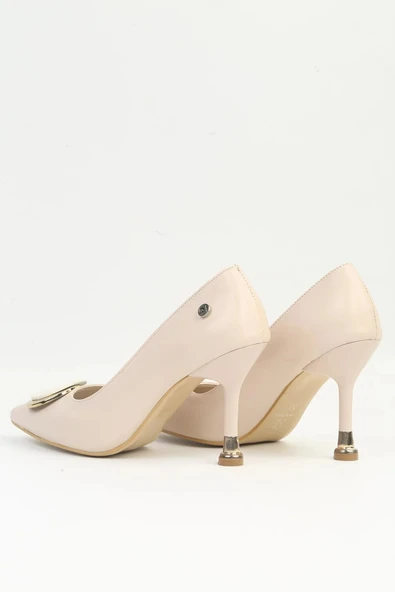 Pierre Cardin Krem İnce Topuklu Kadın Abiye Ayakkabı - Resim 3