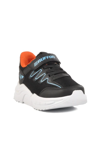 Ruffon Siyah-Turuncu Tekstil Erkek Çocuk Spor Ayakkabı - 3