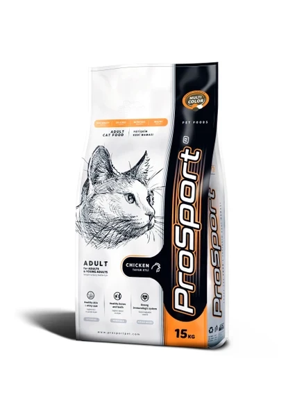 PROSPORT RENKLİ TANELİ YETİŞKİN KEDİ MAMASI 15 KG