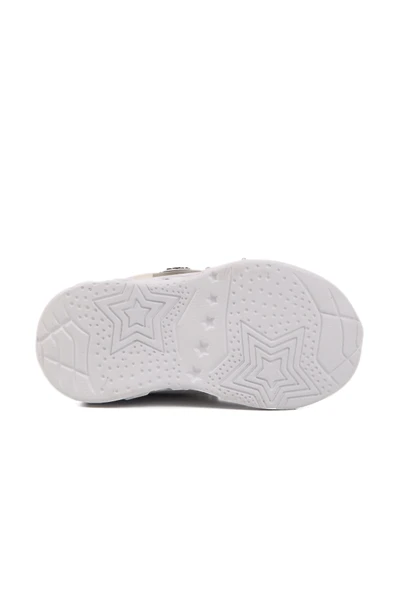 Aspor Beyaz Mavi Cırtlı Işıklı Hafif Unisex Çocuk Spor Ayakkabı - 5