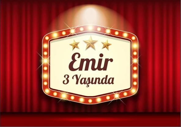 Star Temalı Doğum Günü Afişi 50X70 Cm 50X70 cm ürün görseli 1