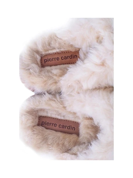 Pierre Cardin Krem İçi Kürklü Kadın Ev Terliği - 4