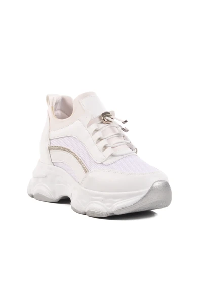 Aspor Beyaz Yüksek Taban Kadın Sneaker - 3