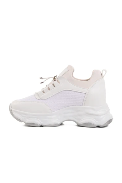 Aspor Beyaz Yüksek Taban Kadın Sneaker - 2