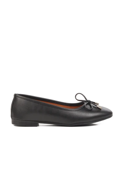 Aspor Siyah İnce Taban Hafif Kadın Babet