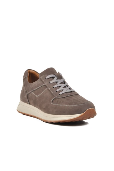 Walkway Vizon Nubuk Hakiki Deri Erkek Casual Ayakkabı - Resim 3