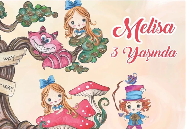 Unicorn ve Pasta Temalı Doğum Günü Afişi 70X100 cm ürün görseli 1