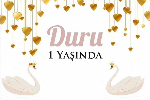 Kuğu Temalı Doğum Günü Afişi 70X100 cm