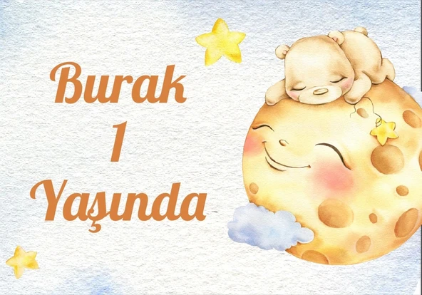 Ay Temalı Doğum Günü Afişi 70X100 cm