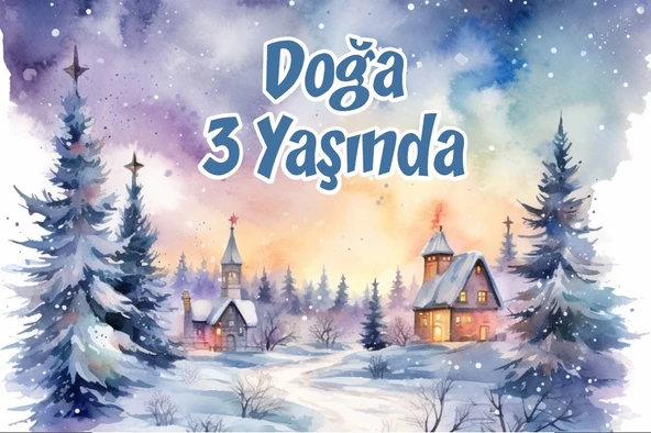 Sevimli Fil Temalı Doğum Günü Afişi -2 70X100 cm