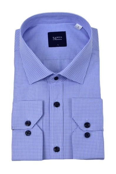 Erkek Klasik Piti Kare Uzun Kol Gömlek 3759 BGL-ST04398 - Resim 2