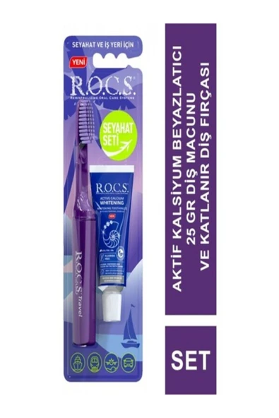 Rocs Travel Kit (Seyahat Seti) Beyazlatıcı Diş Diş Macunu 25 gr + Fırça