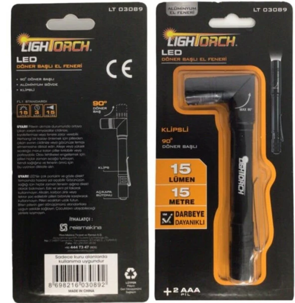 Lightorch LT03089 90 Döner Başlı Led Fener 15 Lümen - 3