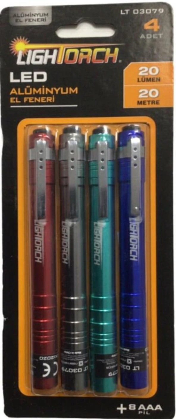 Lightorch LT03079 Aluminyum Led Fener 20 Lümen 4lü - 4