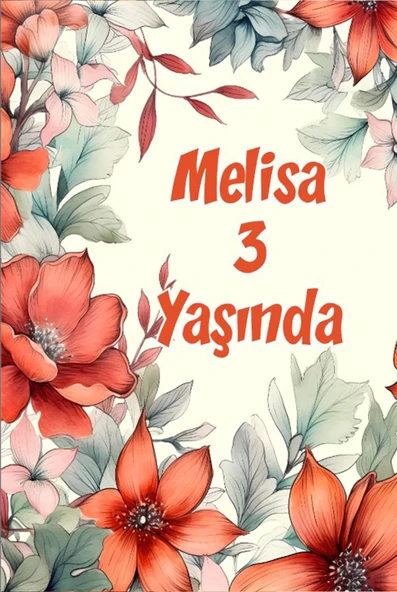 Çiçekler Temalı Doğum Günü Afişi -20 70X100 cm ürün görseli