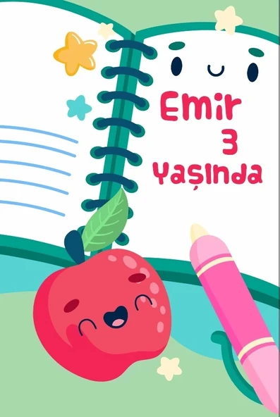 Okul Eşyaları Temalı Doğum Günü Afişi 70X100 cm