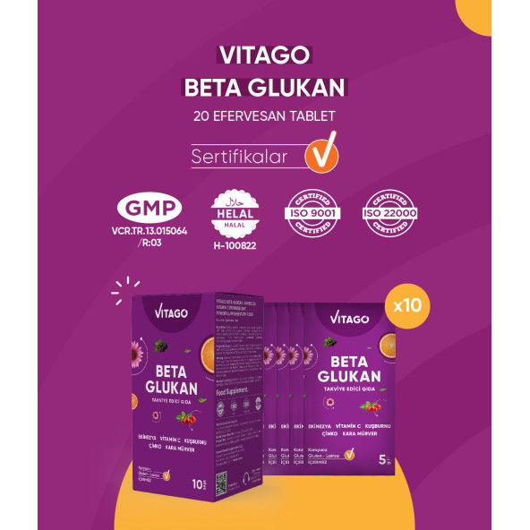 Vitago Beta Glukan,Karamürver,C Vitamini Efervesan Saşe - 4