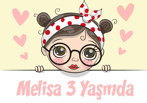 GEnç Kız Temalı Doğum Günü Afişi 70X100 cm ürün görseli 1